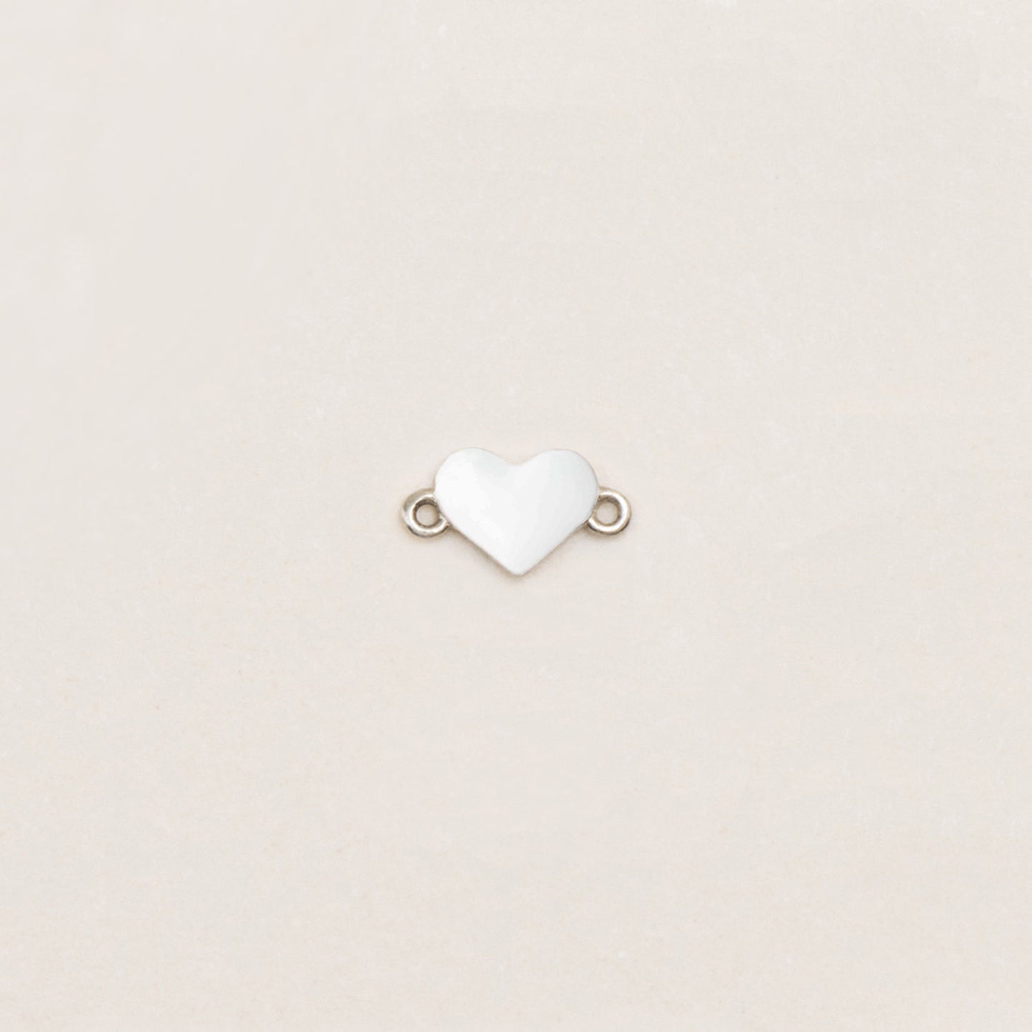 Flash Bracelet - Mini Enamel Heart Charm (White/Gold)