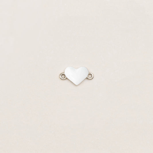 Flash Bracelet - Mini Enamel Heart Charm (White/Gold)