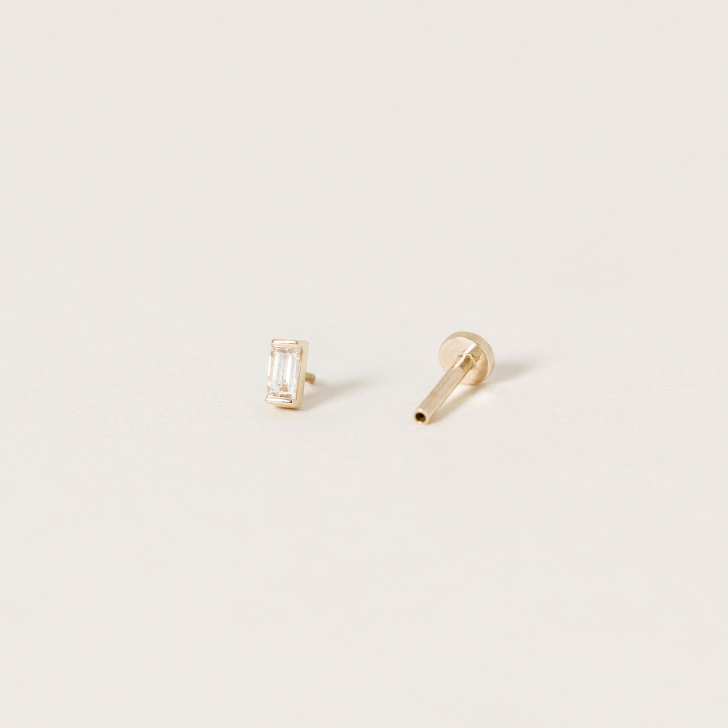 Baguette Diamond Labret Ear Stud