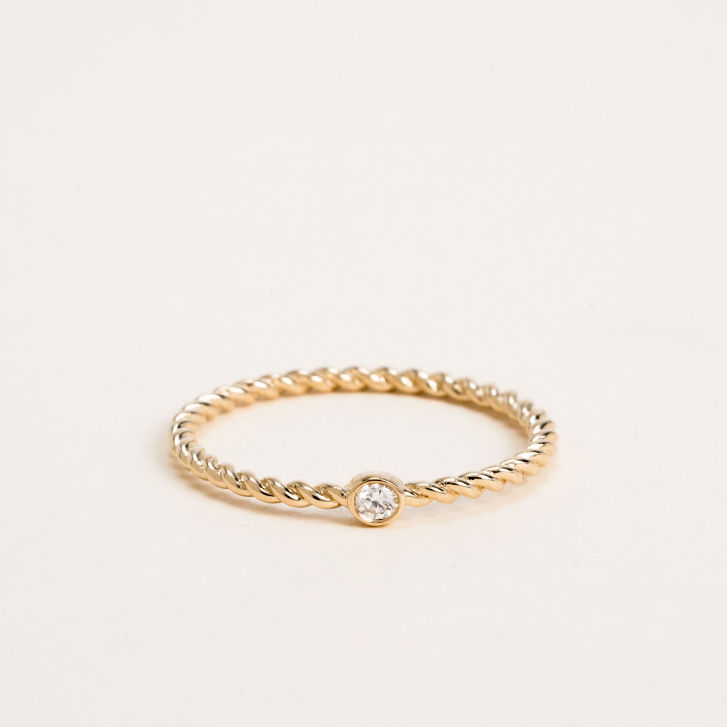 Rope Twist Bezel Diamond Ring