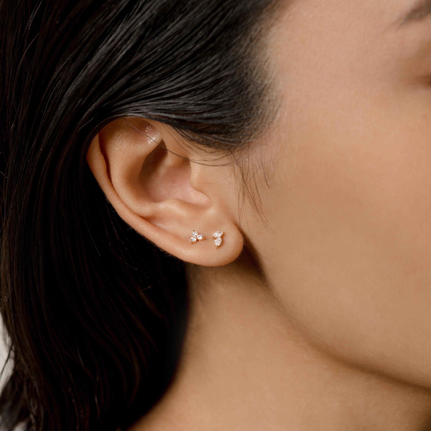 Trinity Diamond Cluster Labret Ear Stud
